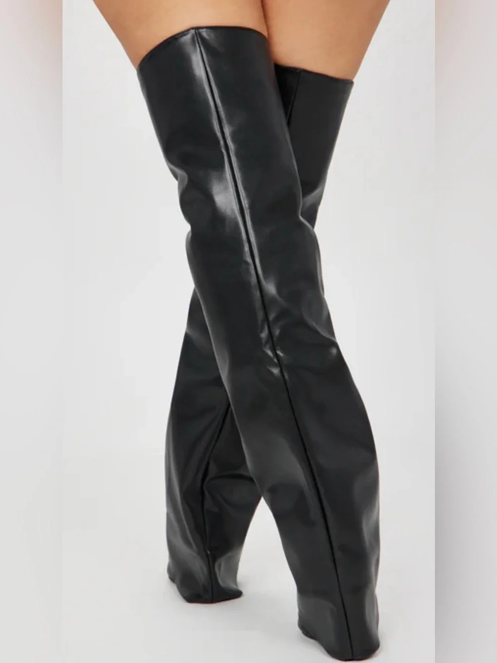 Fashion Nova Black Over-the-Knee, Extra Tall Pointed Toe Boots Size 11